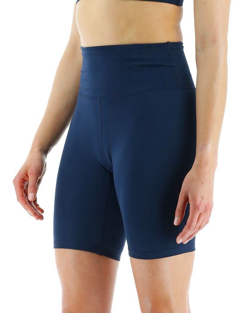 Navy Tyr Base Kinetic™ High-rise 8 Women's Shorts | US-WFGY51642