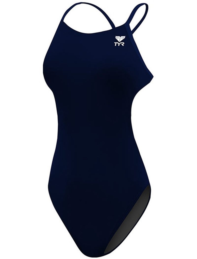 Navy Tyr Durafast Elite® Cutoutfit Women's Swimsuit | US-HPNC10487