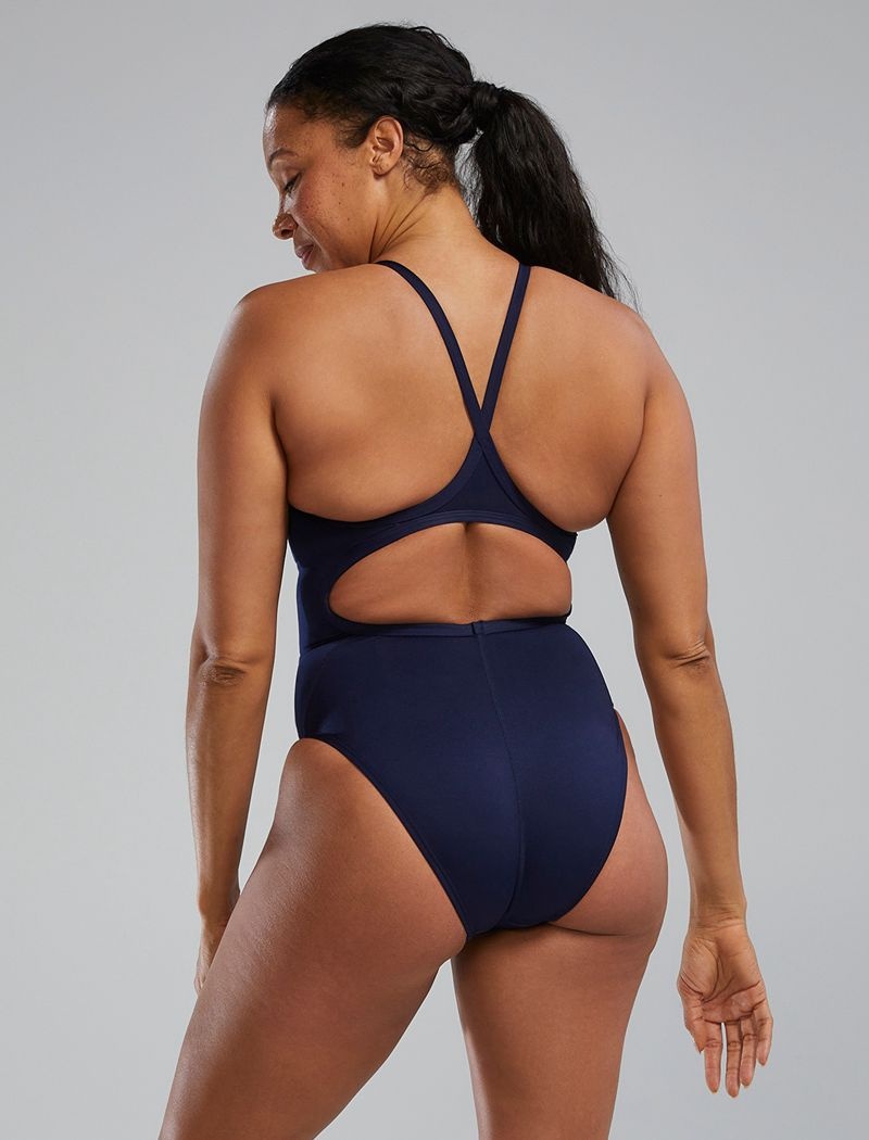 Navy Tyr Durafast Elite® Diamond Controlfit Women's Swimsuit | US-PCJR72408