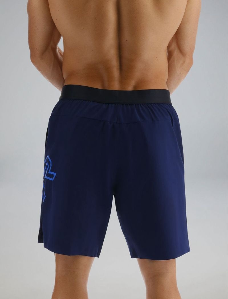 Navy Tyr Hydrosphere™ Lined 7 Unbroken Big Logo Men's Shorts | US-WVGH92364