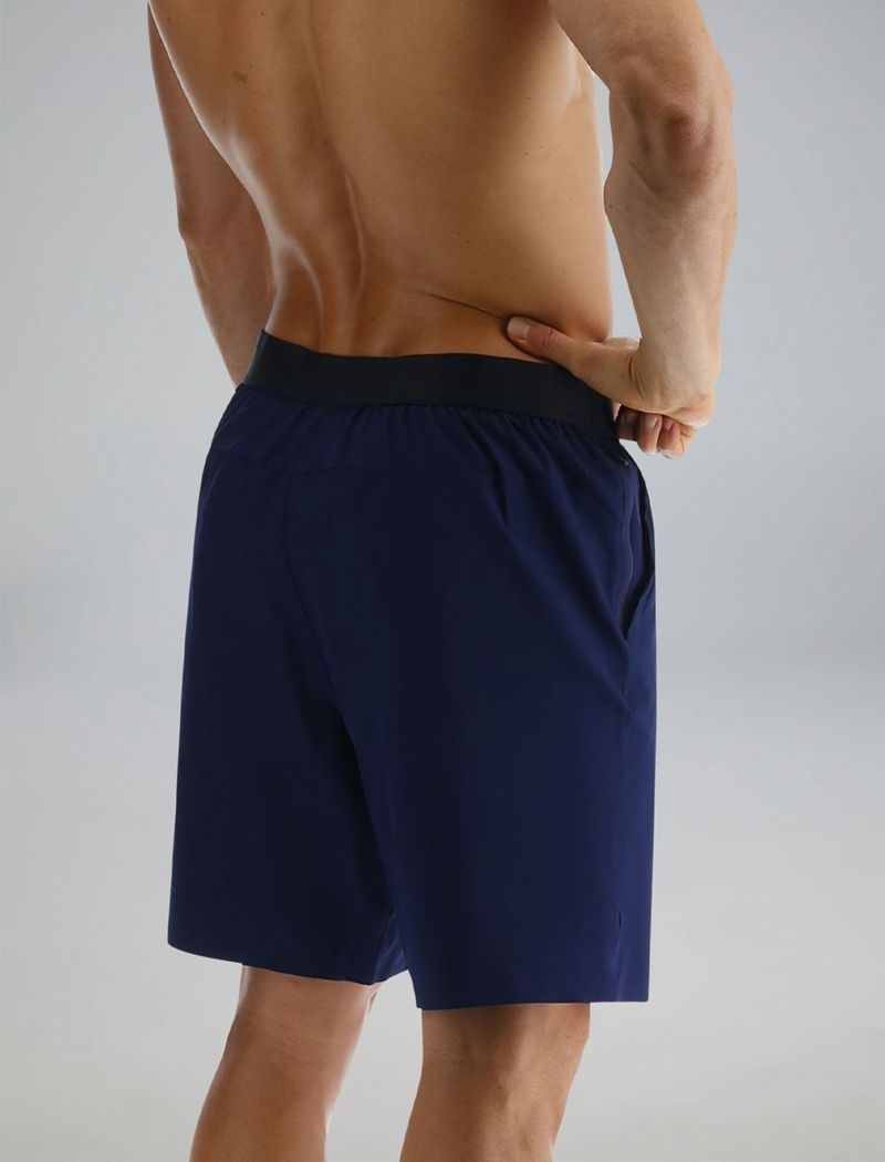 Navy Tyr Hydrosphere™ Lined 7 Unbroken Big Logo Men's Shorts | US-WVGH92364