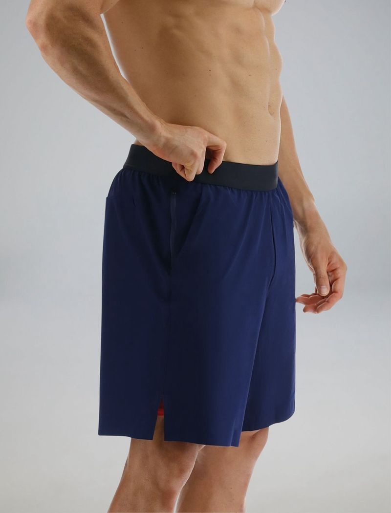 Navy Tyr Hydrosphere™ Lined 7 Unbroken Big Logo Men's Shorts | US-WVGH92364