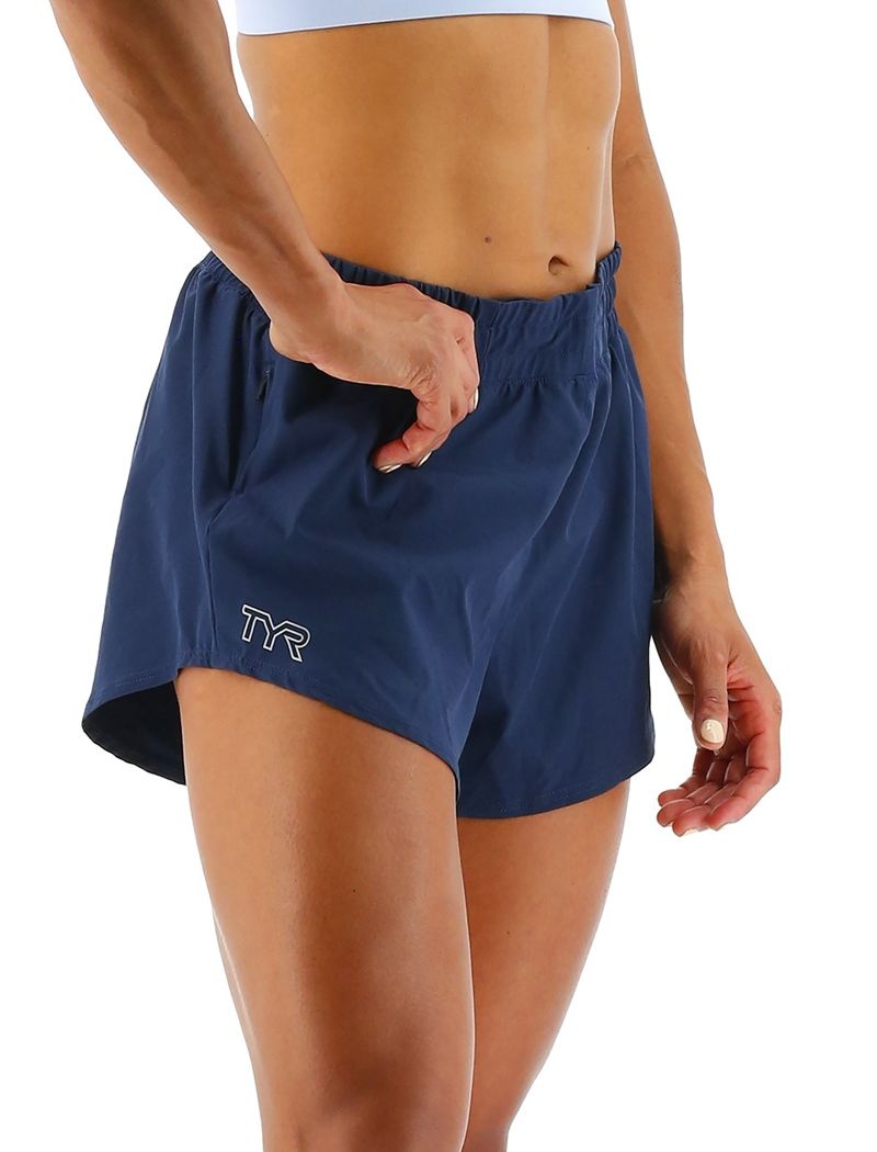 Navy Tyr Hydrosphere™ Pace Women's Running Shorts | US-HXFV50238