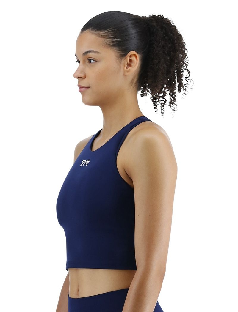 Navy Tyr Joule Elite™ High Neck Women's Sports Bra | US-DAPN37054