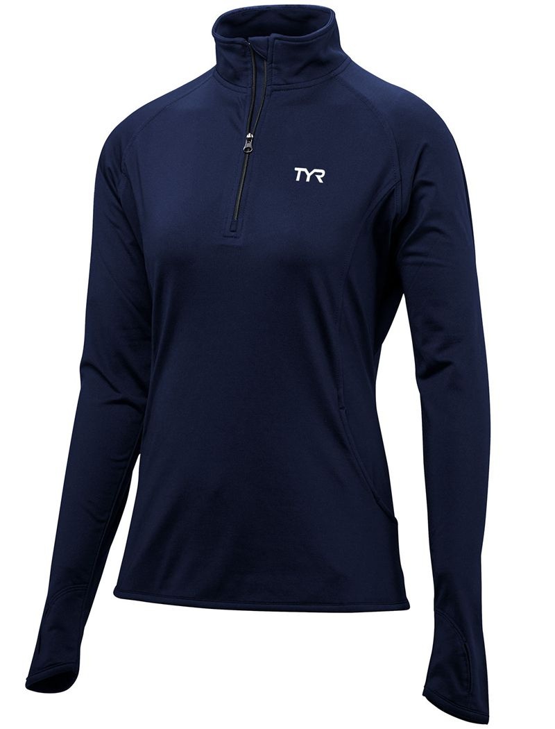 Navy Tyr Plus Alliance 1/4 Zip Pullover Women\'s Shirts | US-NCQY24690