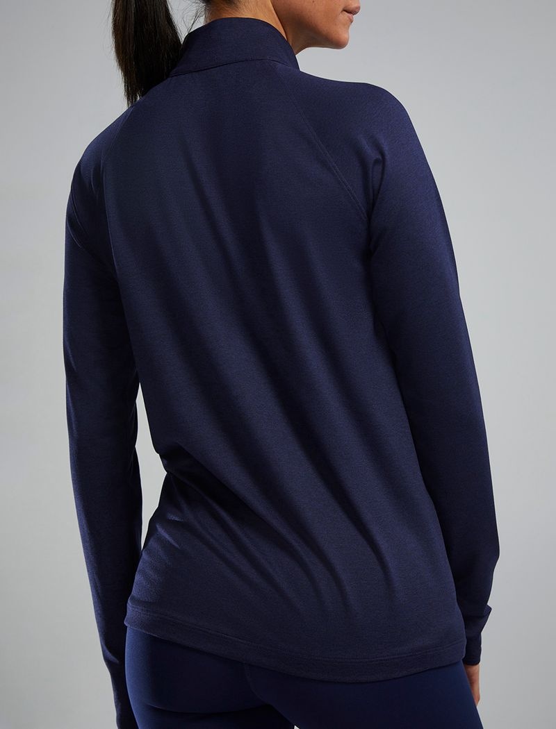 Navy Tyr Sls™ Long Sleeve1⁄4 Zip Women's Shirts | US-GVOE15976