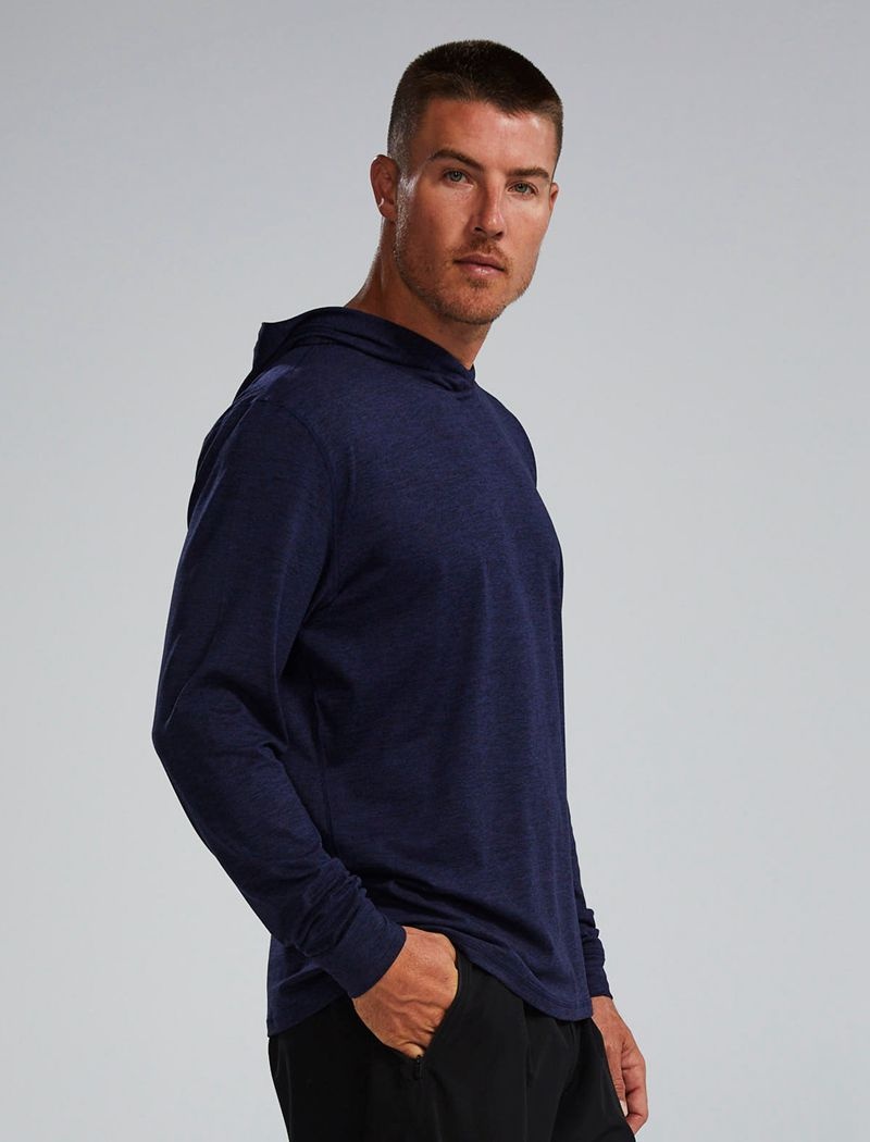 Navy Tyr Sls Tech Performance Men's Hoodie | US-PVHX29346