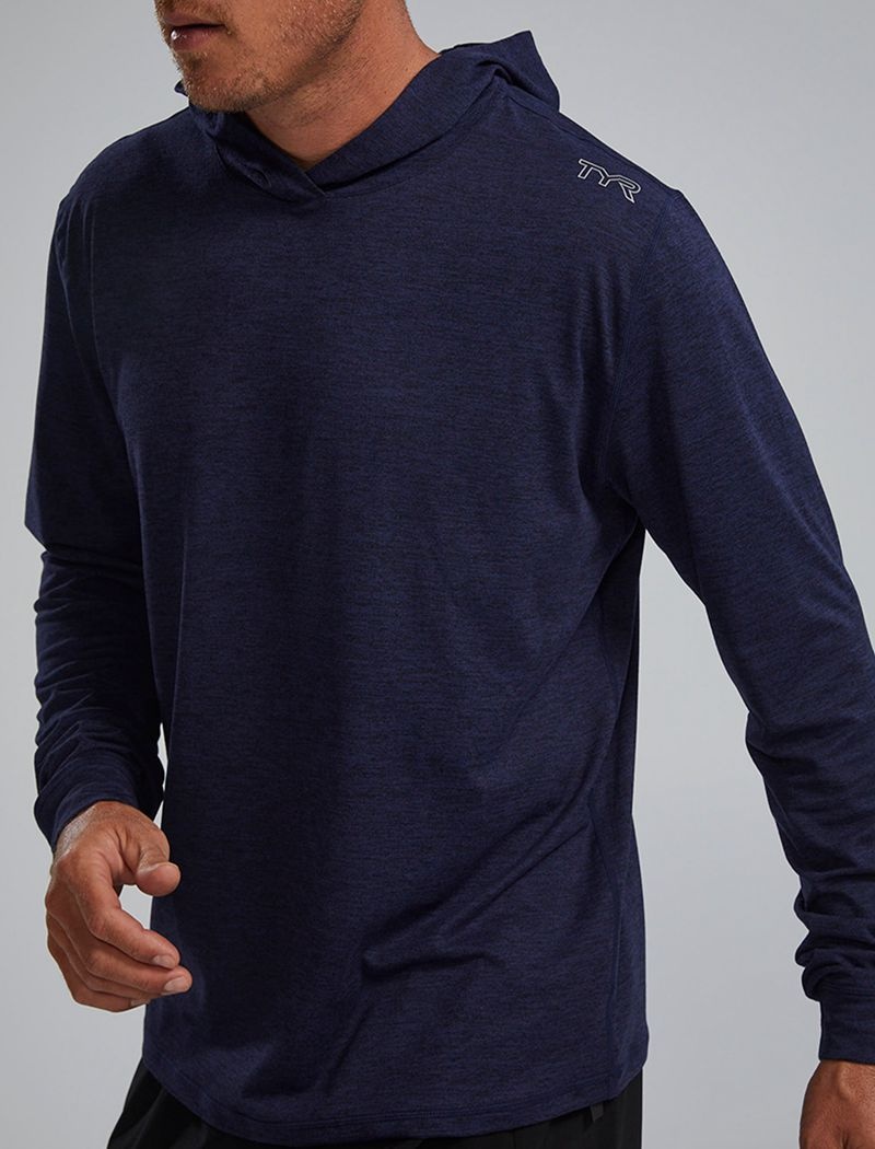 Navy Tyr Sls Tech Performance Men's Hoodie | US-PVHX29346