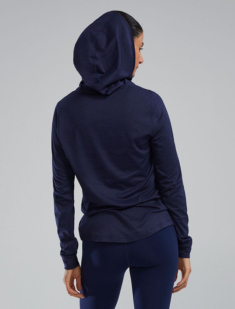 Navy Tyr Sls Tech Performance Women's Hoodie | US-QHSZ41209