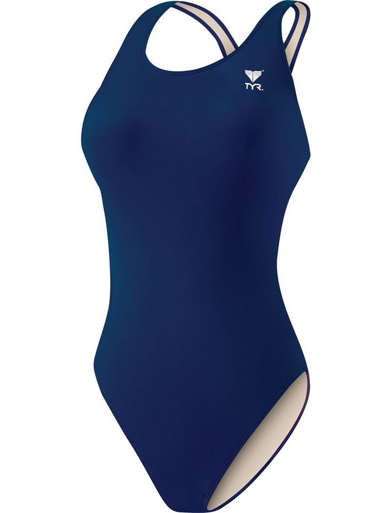 Navy Tyr Tyreco™ Maxfit Women's Swimsuit | US-BGOA96314