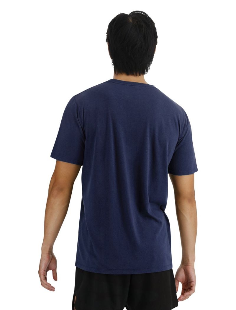 Navy Tyr Ultrasoft Big Logo Tri-blend Tech Men's T-Shirt | US-LRSO48792