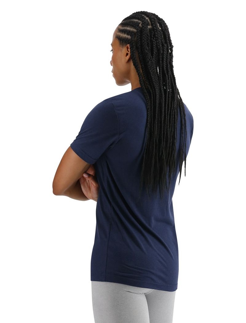 Navy Tyr Ultrasoft Big Logo Tri-blend Tech Women's T-Shirt | US-RATQ47082