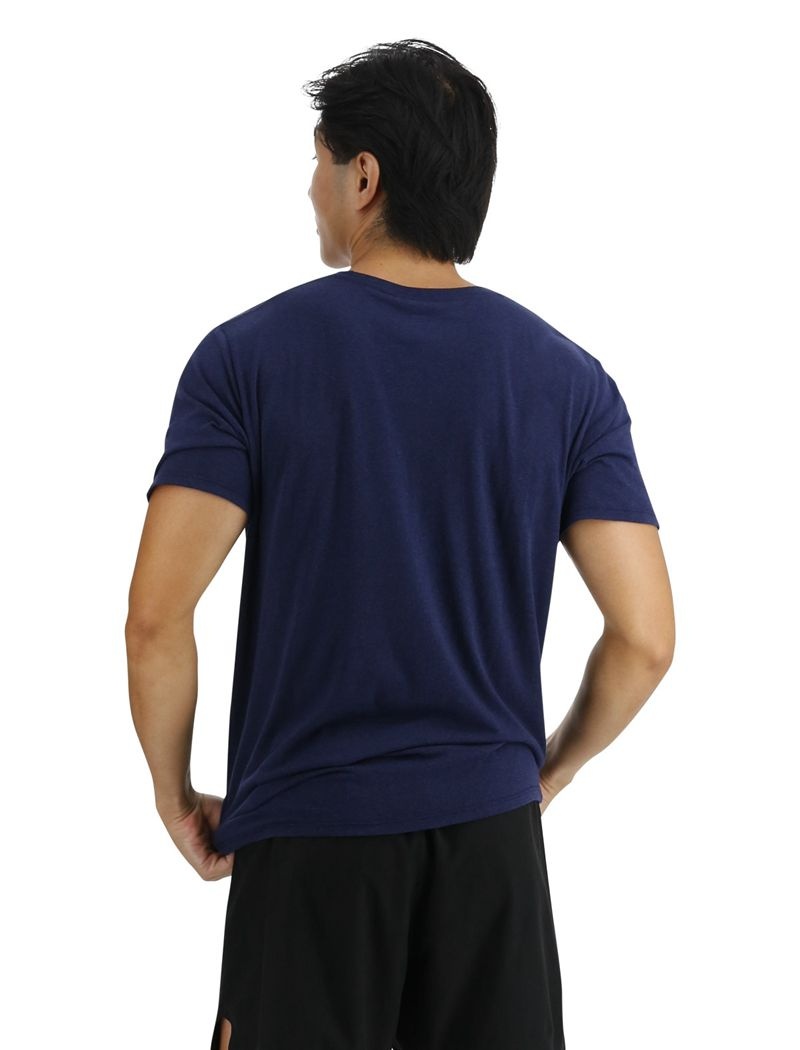 Navy Tyr Ultrasoft Lightweight Tech Men's T-Shirt | US-JRKY16429