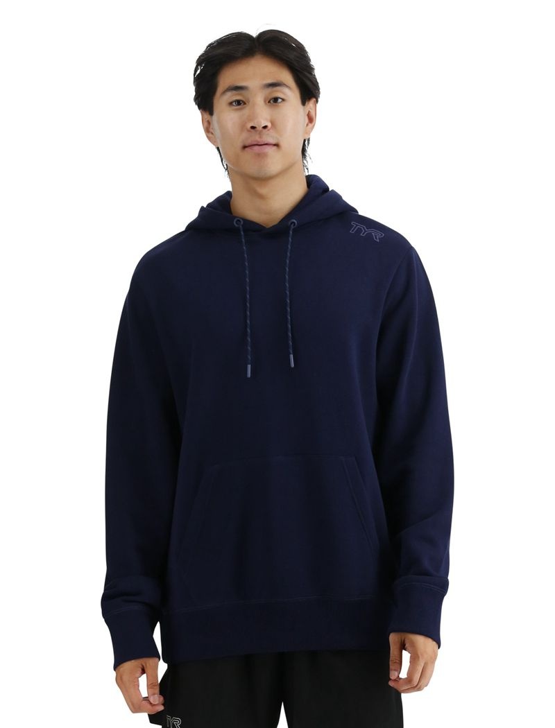 Navy Tyr Ultrasoft Midweight Fleece Men\'s Hoodie | US-JLCU32605