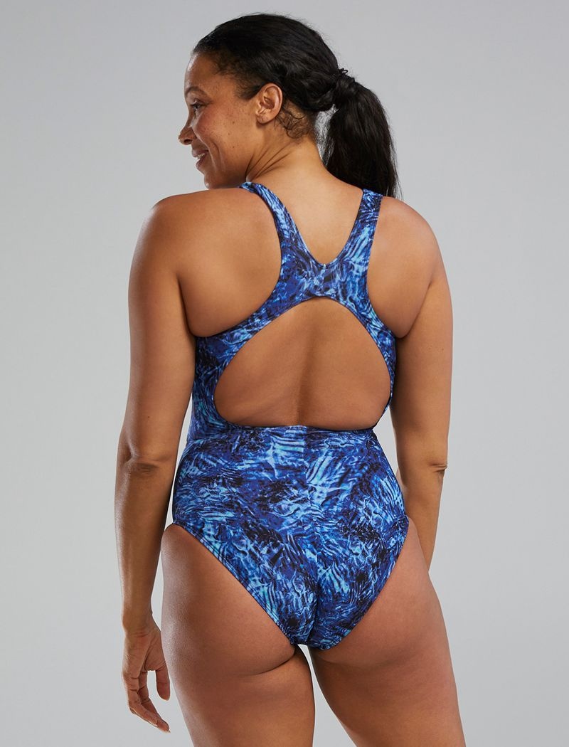 Navy / Blue Tyr Durafast Elite® Max Splice Controlfit Expression Women's One Piece Swimsuits | US-GAQM93861