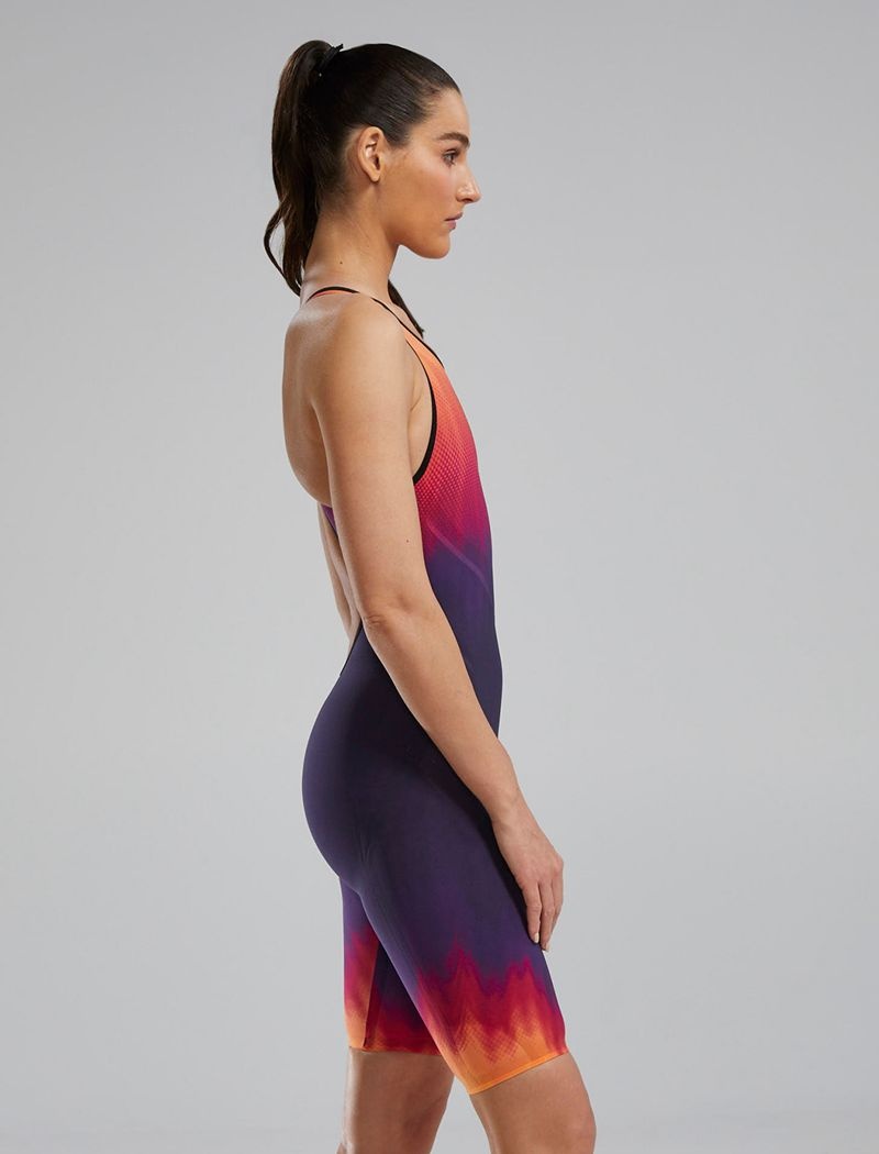 Navy / Orange / Red Tyr Venzo™ Open Back Influx Women's Swimsuit | US-EJAM27315