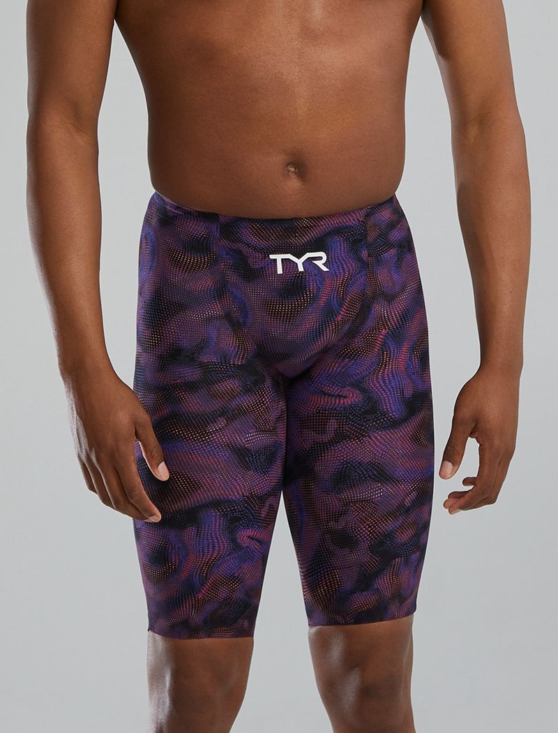 Navy / Purple Tyr Avictor™ 2.0. High Waist Jammer Exolon Men\'s Swimsuit | US-SADK37904