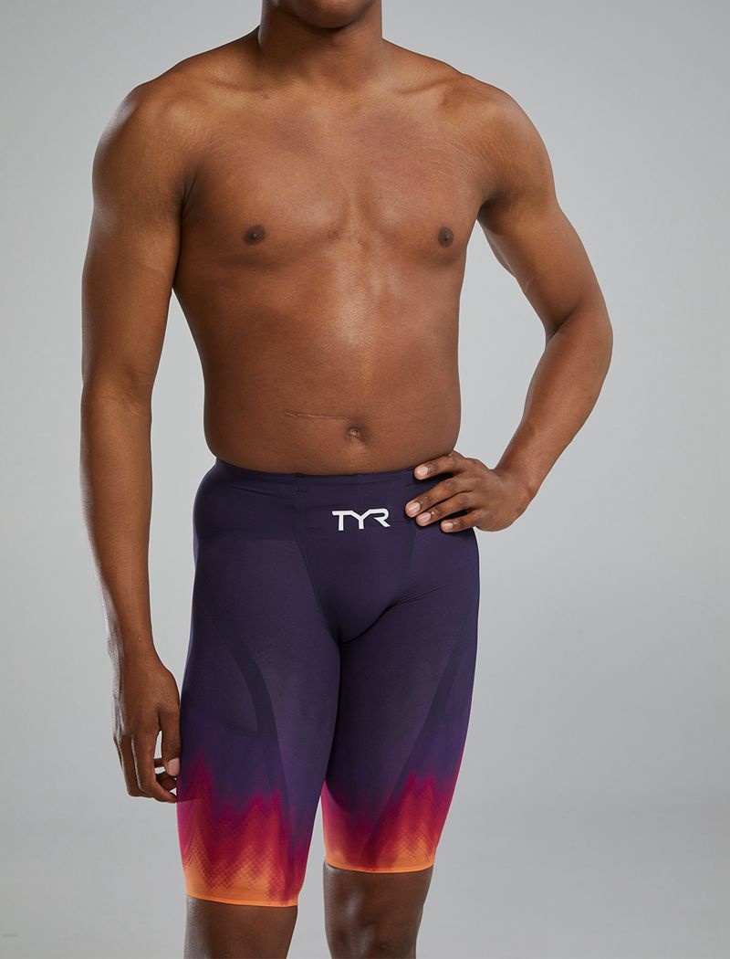 Navy / Red Tyr Venzo™ High Waist Jammer Influx Men's Swimsuit | US-GTSQ97528