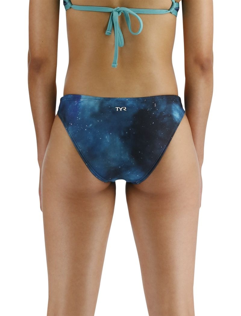 Navy / Turquoise Tyr Durafast Elite® Classic Full Coverage Women's Bikini Bottom | US-KQGM85346