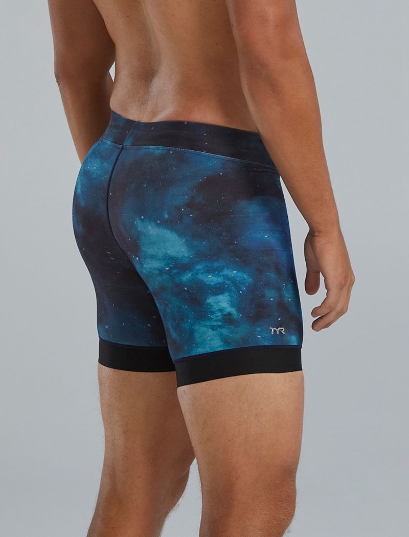 Navy / Turquoise Tyr Durafast Elite® Jammer 6.5 Men's Swimsuit | US-NQUV92058