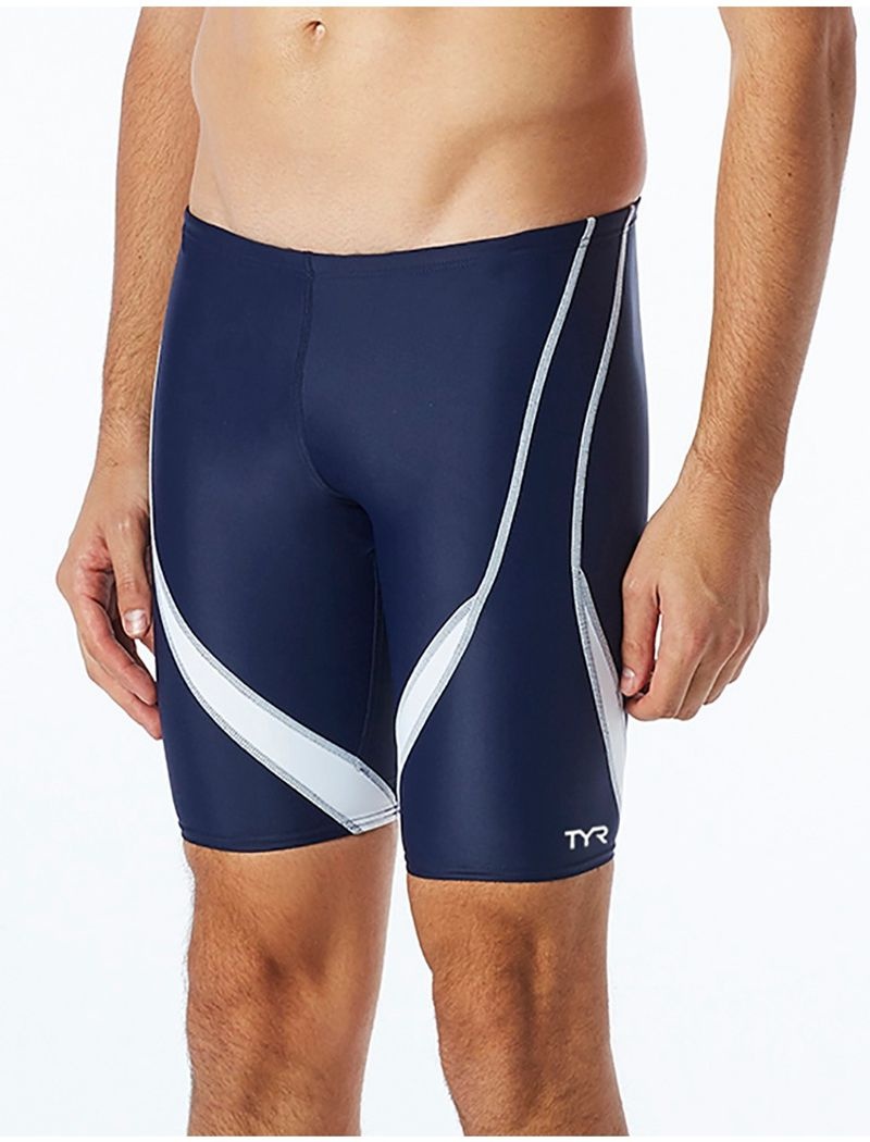 Navy / White Tyr Tyreco™ Alliance Jammer Splice Men\'s Swimsuit | US-TPDO95367