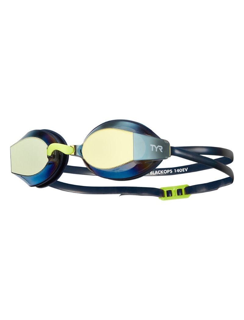 Navy / Yellow Tyr Adults Black Ops 140 Ev Mirrored Racing Men\'s Goggles | US-XEAQ42830