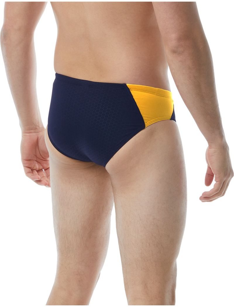 Navy / Yellow Tyr Durafast Elite® Blade Splice Hexa Men's Swimsuit | US-VTLR17289