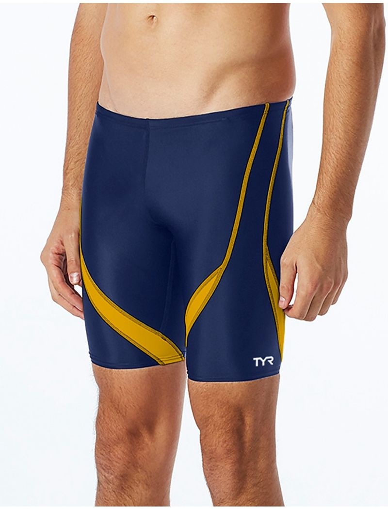 Navy / Yellow Tyr Tyreco™ Alliance Jammer Splice Men\'s Swimsuit | US-BFOQ60183