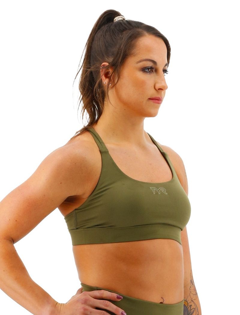 Olive Tyr Base Kinetic™ Dual Strap Women's Sports Bra | US-DOUN01382