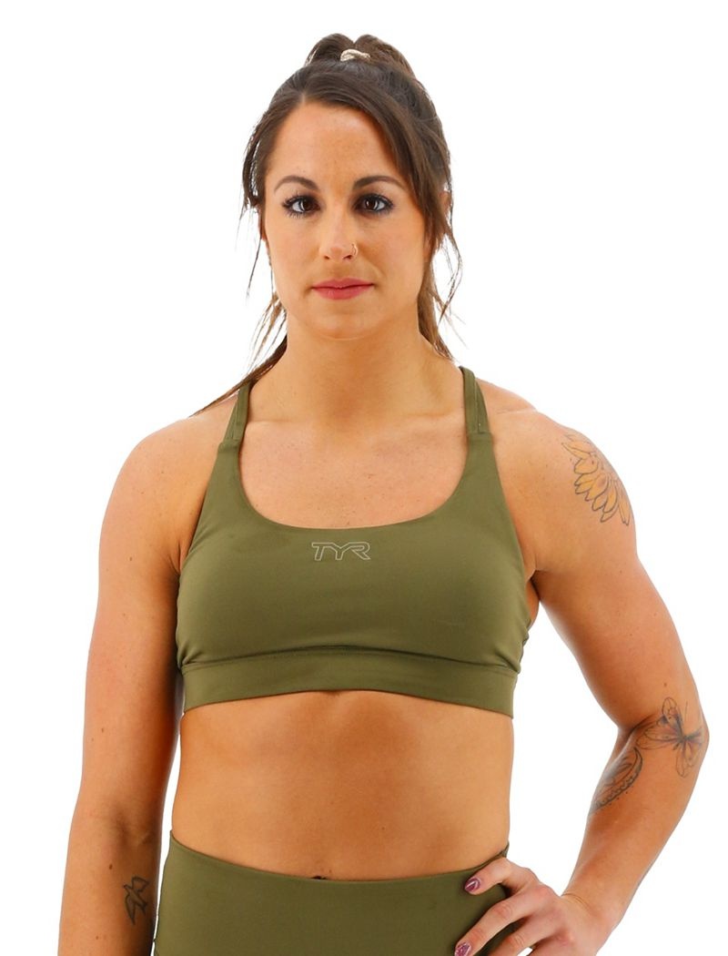 Olive Tyr Base Kinetic™ Dual Strap Women\'s Sports Bra | US-DOUN01382