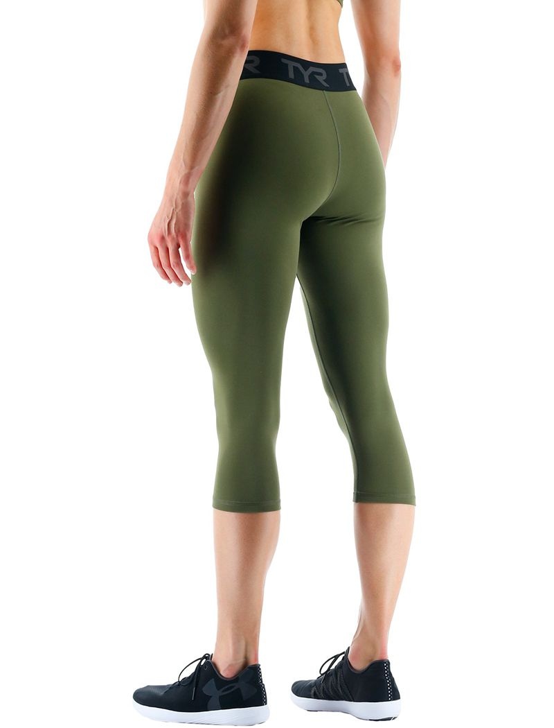 Olive Tyr Base Kinetic™ Mid-rise Logo 18 Women's Leggings | US-PTKV58691