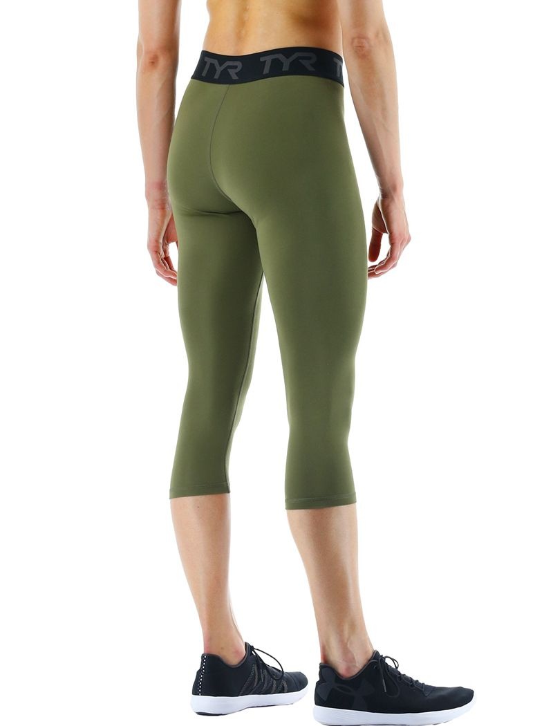 Olive Tyr Base Kinetic™ Mid-rise Logo 18 Women's Leggings | US-PTKV58691