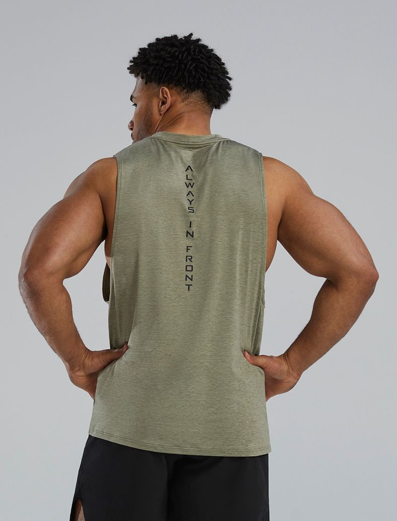 Olive Tyr Climadry™ Big Logo Tech Men's Tanks | US-VKPM81526