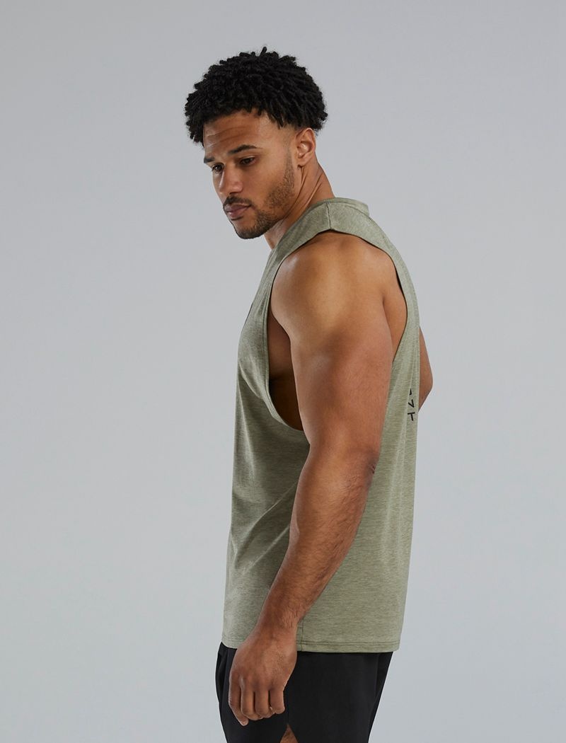 Olive Tyr Climadry™ Big Logo Tech Men's Tanks | US-VKPM81526