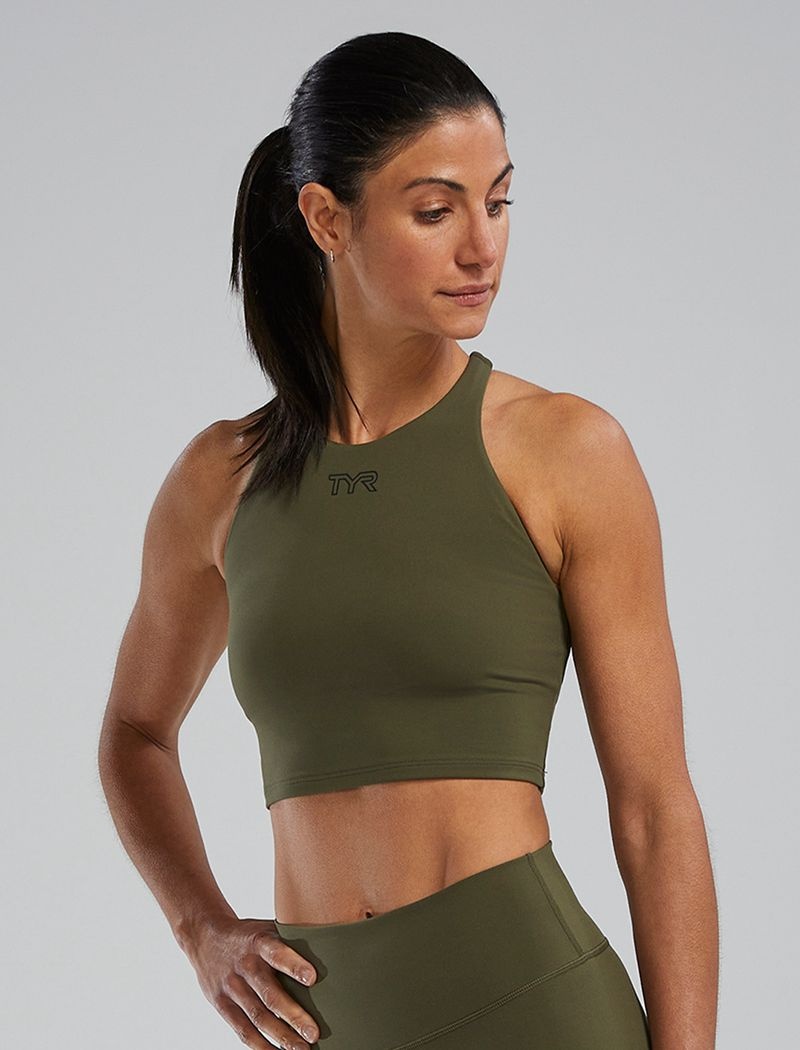 Olive Tyr Joule Elite™ High Neck Women's Sports Bra | US-WVZY41359