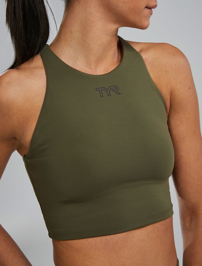 Olive Tyr Joule Elite™ High Neck Women's Sports Bra | US-WVZY41359