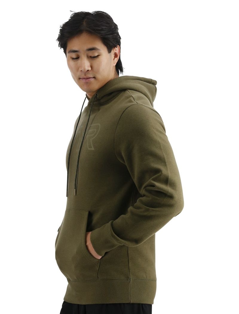 Olive Tyr Ultrasoft Big Logo Tech Men's Hoodie | US-HPGN53947