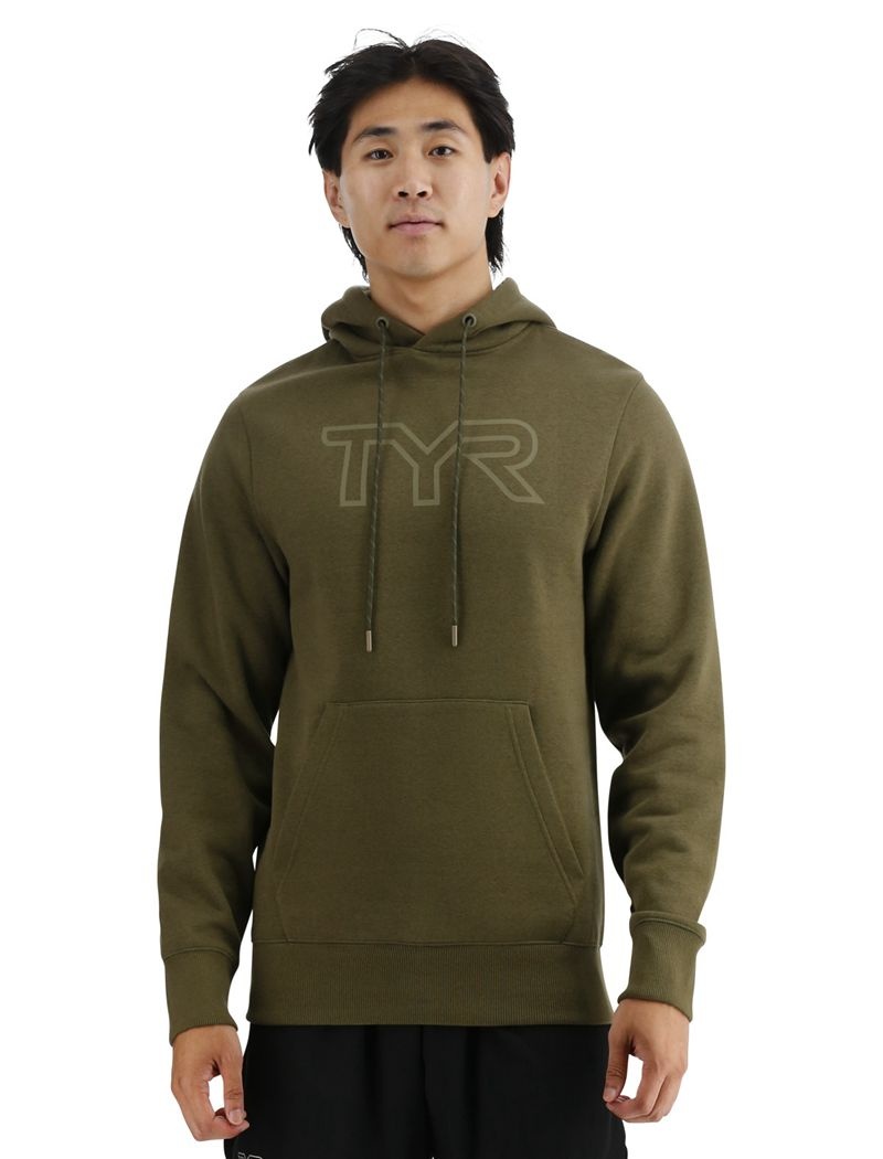 Olive Tyr Ultrasoft Big Logo Tech Men\'s Hoodie | US-HPGN53947