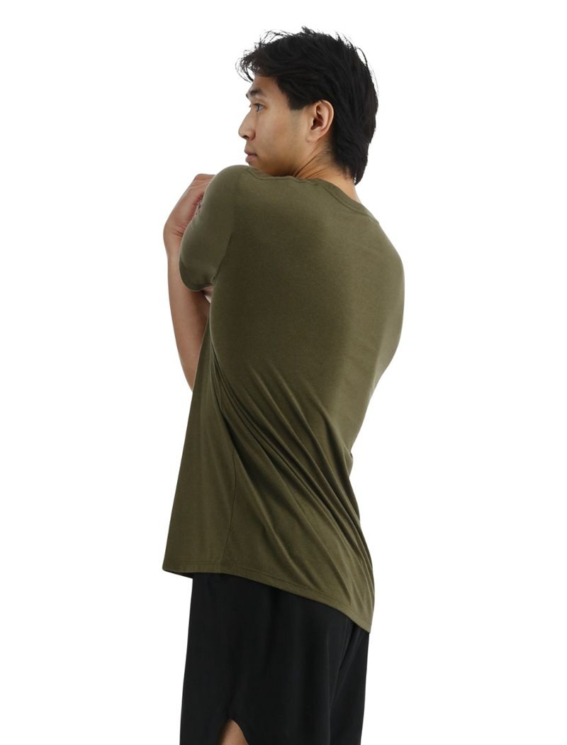 Olive Tyr Ultrasoft Big Logo Tri-blend Tech Men's T-Shirt | US-HAWY45197