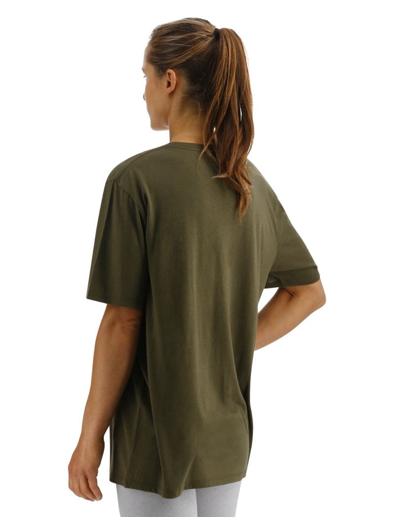 Olive Tyr Ultrasoft Big Logo Tri-blend Tech Women's T-Shirt | US-ANKJ56984