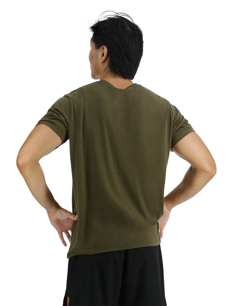 Olive Tyr Ultrasoft Lightweight Tech Men's T-Shirt | US-YAEM59348