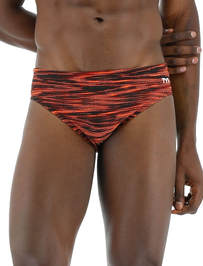 Orange / Black Tyr Durafast Elite® Fizzy Men's Swimsuit | US-UAPW73469