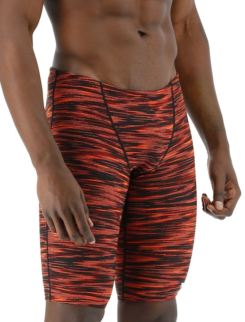 Orange / Black Tyr Durafast Elite® Jammer Fizzy Men's Swimsuit | US-NKZI01986