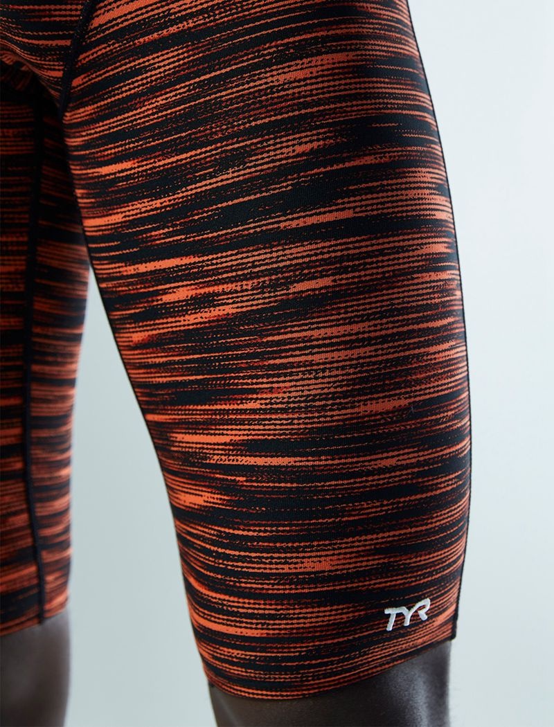 Orange / Black Tyr Durafast Elite® Jammer Fizzy Men's Swimsuit | US-NKZI01986