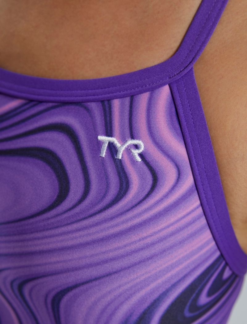 Purple Tyr Durafast Elite® Diamondfit Vitality Women's Swimsuit | US-RPJY72498