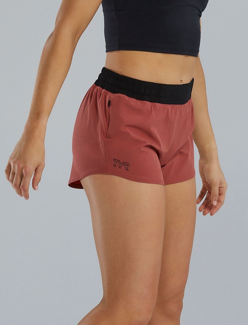 Red Brown Tyr Hydrosphere™ Pace Women's Running Shorts | US-KCBJ85017