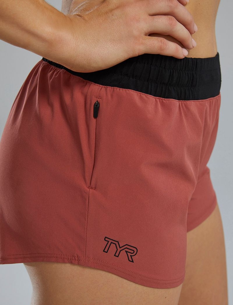 Red Brown Tyr Hydrosphere™ Pace Women's Running Shorts | US-KCBJ85017