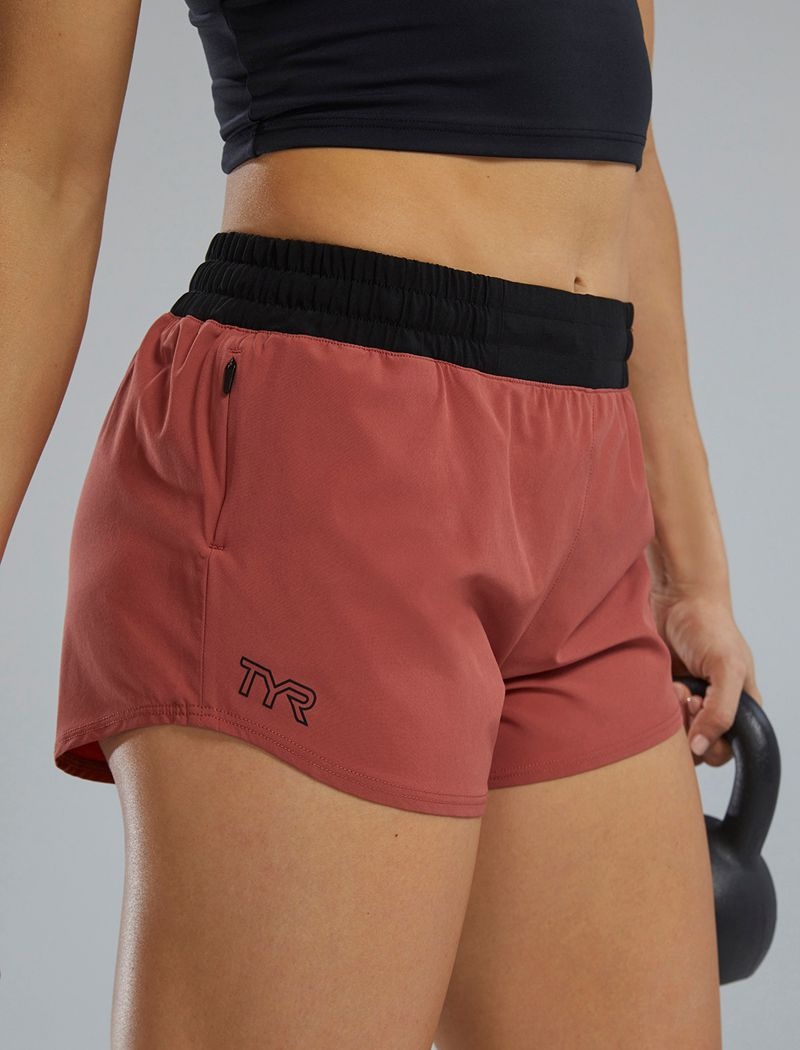 Red Brown Tyr Hydrosphere™ Pace Women's Running Shorts | US-KCBJ85017