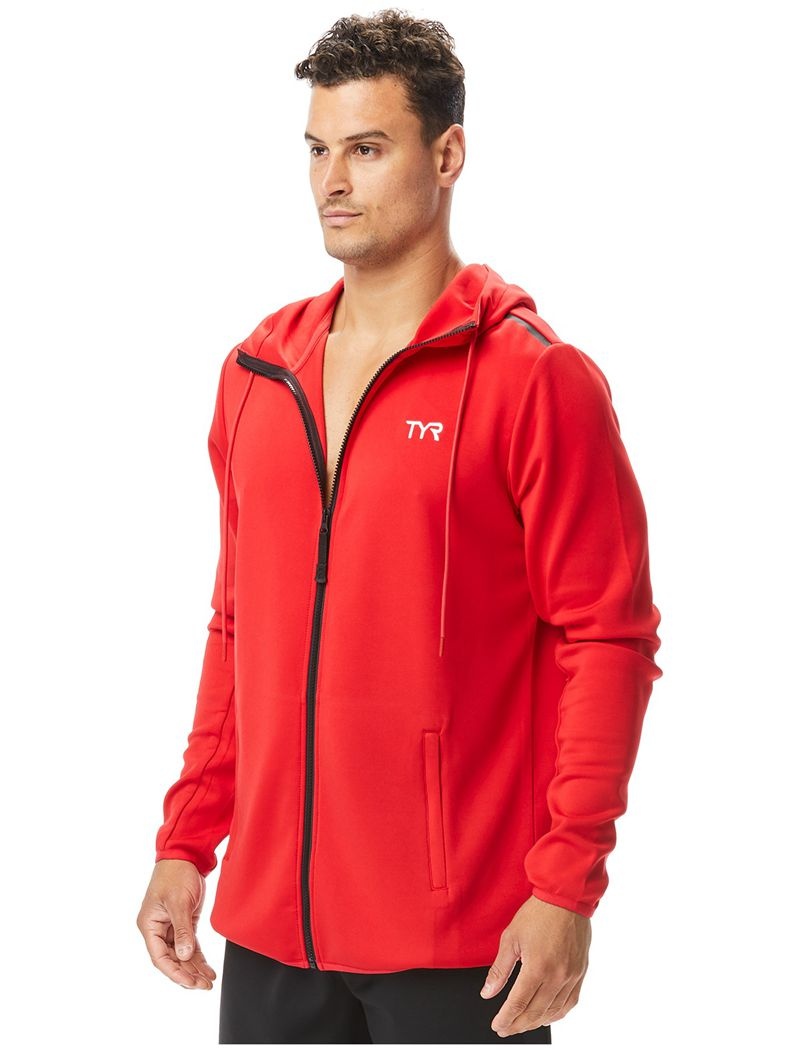 Red Tyr Alliance Podium Full Zip Men's Hoodie | US-RHVU09384