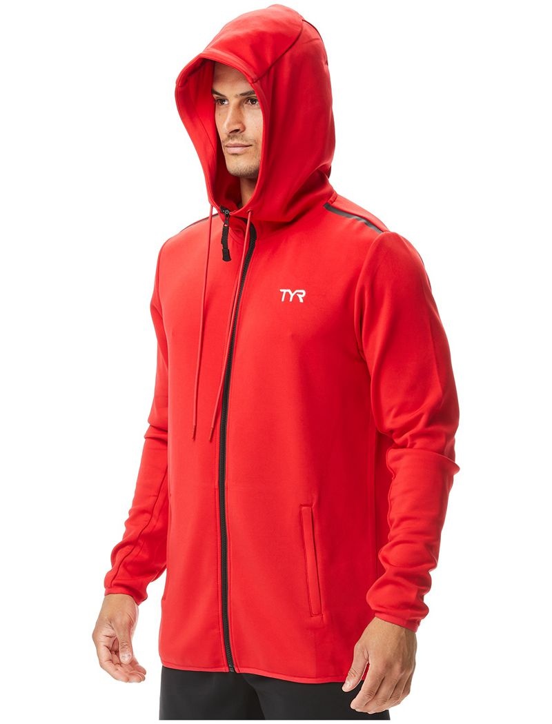 Red Tyr Alliance Podium Full Zip Men's Hoodie | US-RHVU09384